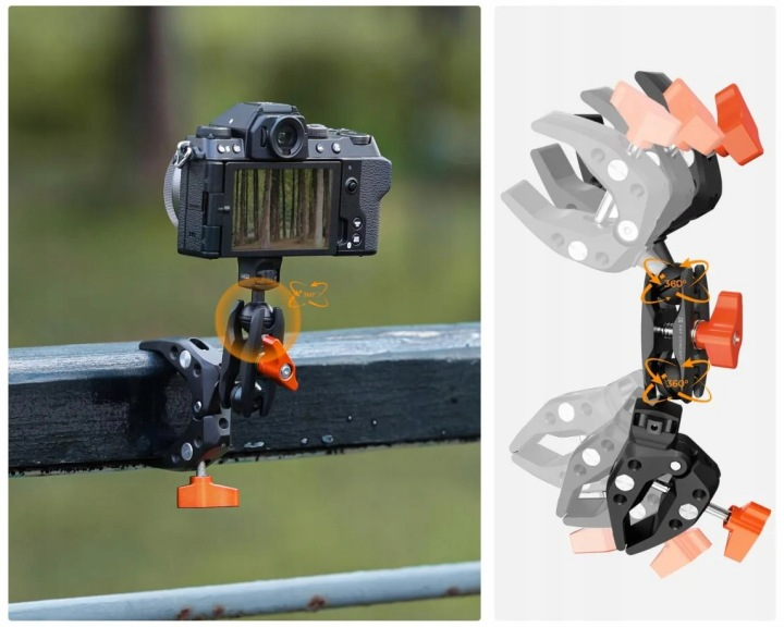 Podwójne głowice kulowe 360 stopni K&F Concept KF31.096 Magic Arm