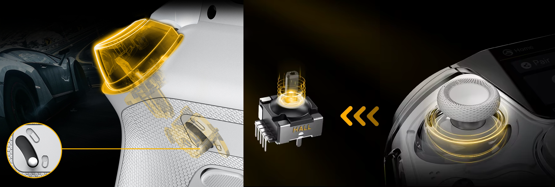 Hall Effect: joysticki Anti-Drift i liniowe triggery