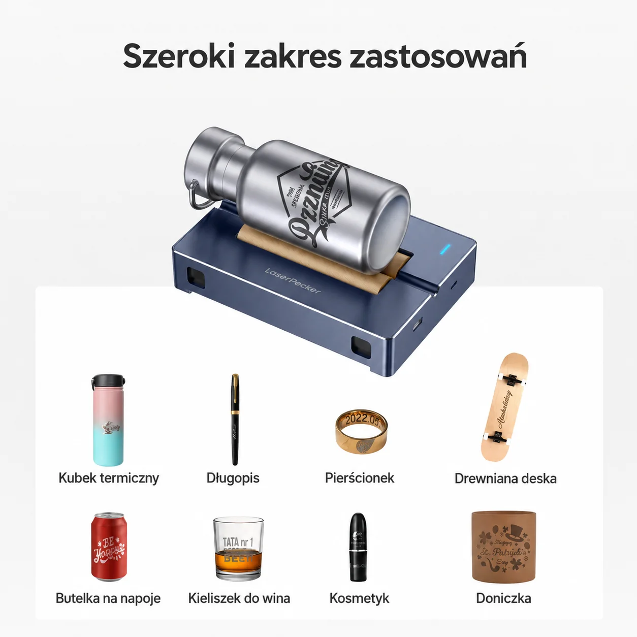Rolka LaserPecker do grawerowania butelek wałków i cylindrycznych przedmiotów
