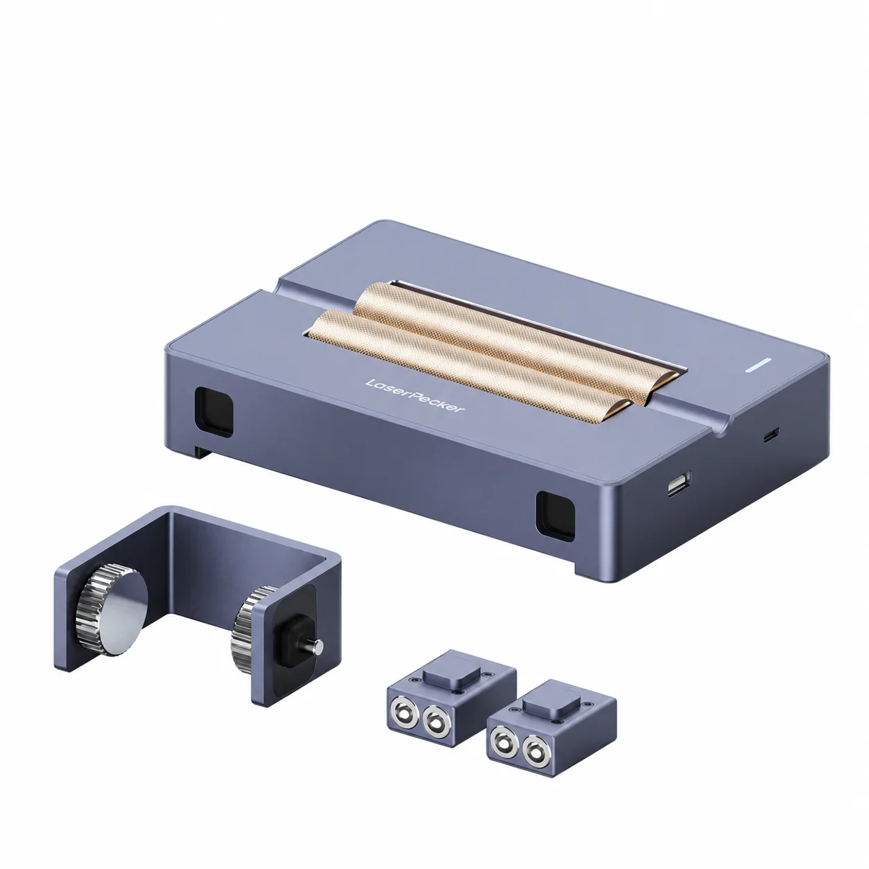 Zawartość zestawu LaserPecker Versatile Electric Roller z rolką suwakiem i akcesoriami