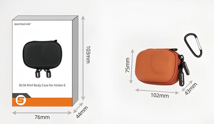 Zawartość zestawu etui Sunnylife Mini Body Case do DJI Osmo Action