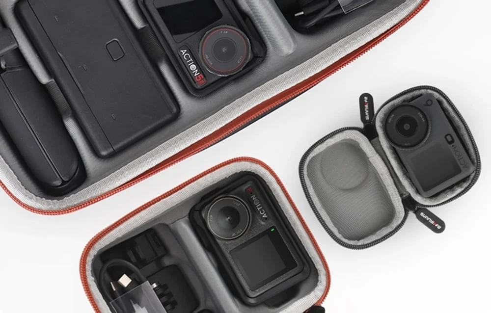 Pojemne wnętrze torby Sunnylife Adventure Combo Bag do DJI Osmo Action i akcesoriów