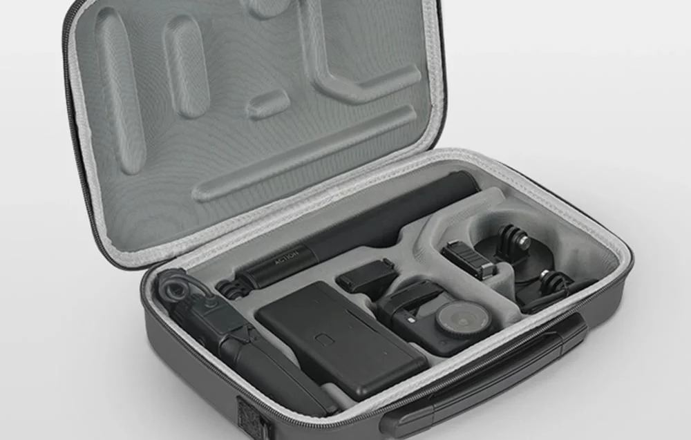 Precyzyjnie formowane wnętrze torby Sunnylife do DJI Osmo Action z miękką pokrywą