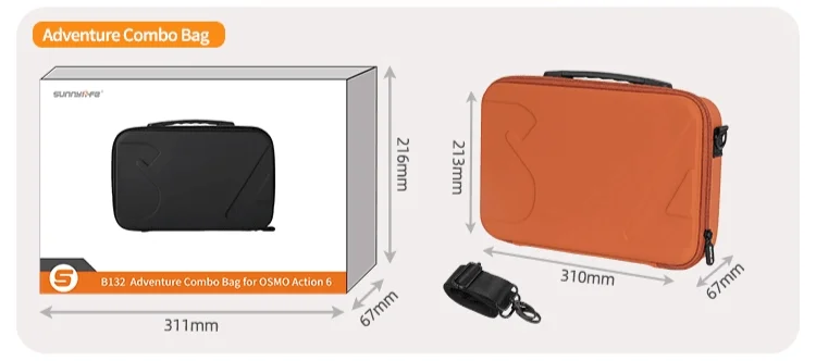 Zawartość zestawu torby Sunnylife Adventure Combo Bag do DJI Osmo Action