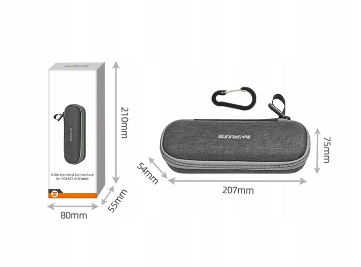 Zawartość zestawu etui Sunnylife B206 do DJI Osmo Pocket 4 i 3