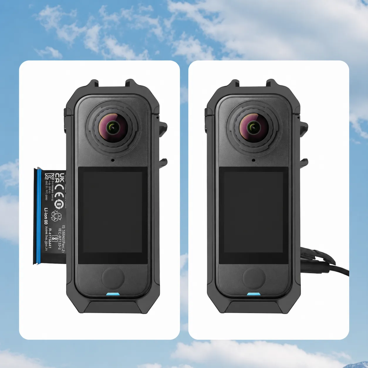 Metalowa obudowa Puluz PU1063H z precyzyjnymi otworami na porty i przyciski Insta360 X4 Air