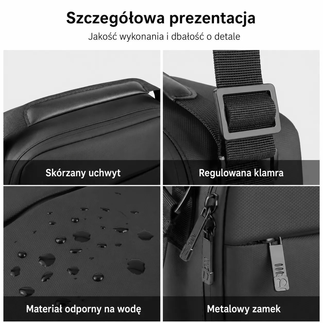 Czarne etui PULUZ PU7150B z tkaniny 900D i powłoką PU odporne na zachlapania