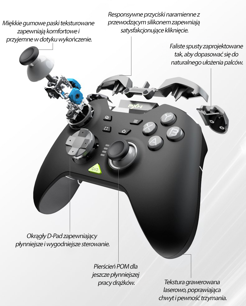 Bezprzewodowy kontroler PXN P5 (PC / Switch / iOS / Android) - najważniejsze cechy