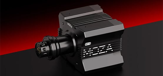 Baza MOZA Racing R9 V3 Direct Drive 9 Nm na czarno czerwonym tle
