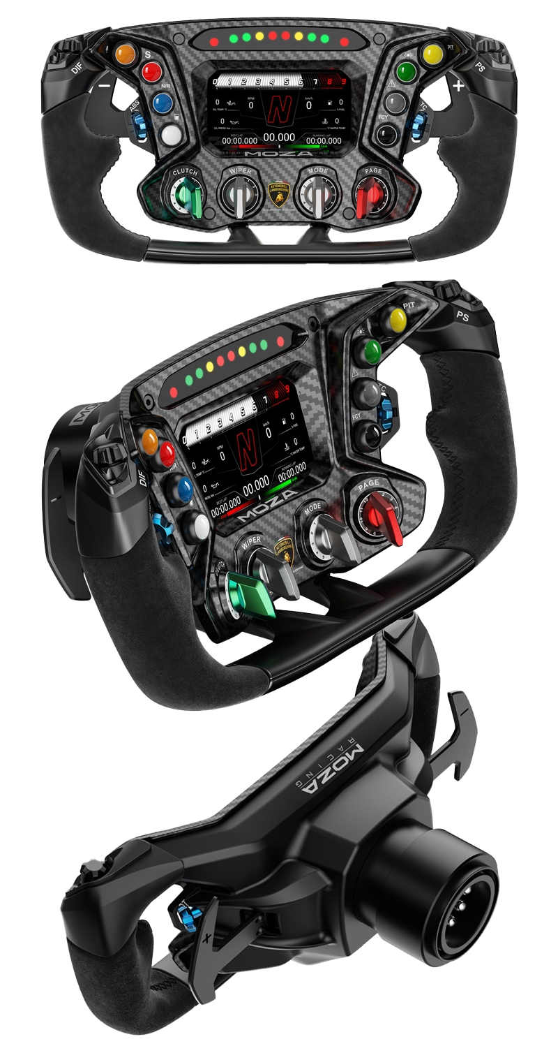 Kierownica Moza Racing Lamborghini Essenza SCV12 RS070 z ekranem LCD i podświetleniem LED RPM