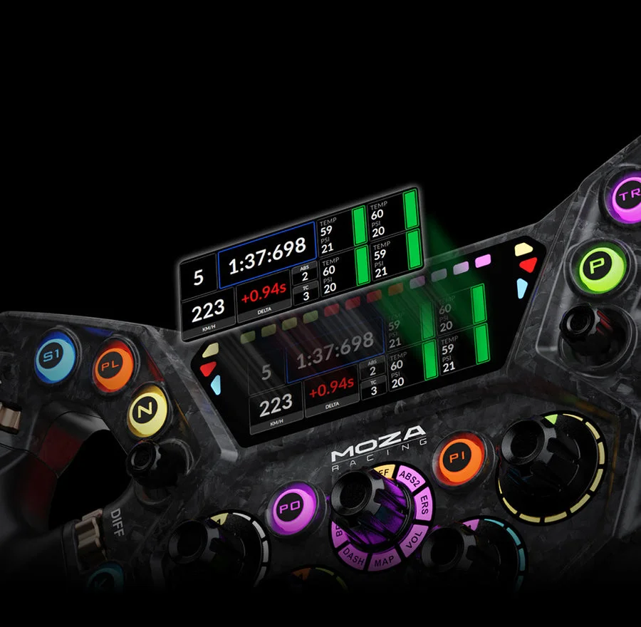 Ekran HD 2,99 cala w kierownicy MOZA Racing KS Pro