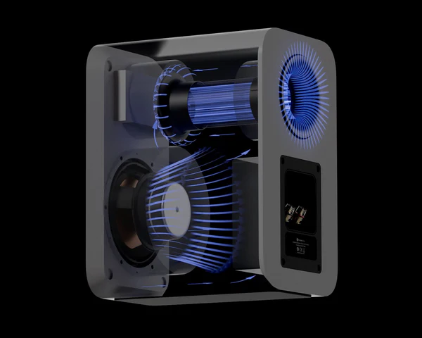 Dostrojona konstrukcja bass-reflex w Fosi Audio SP601-W