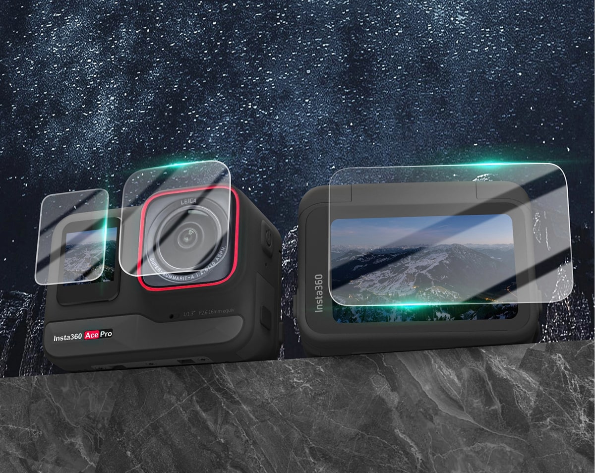 2x Ochronne szkło hartowane na ekrany i obiektyw do kamery Insta360 Ace Pro