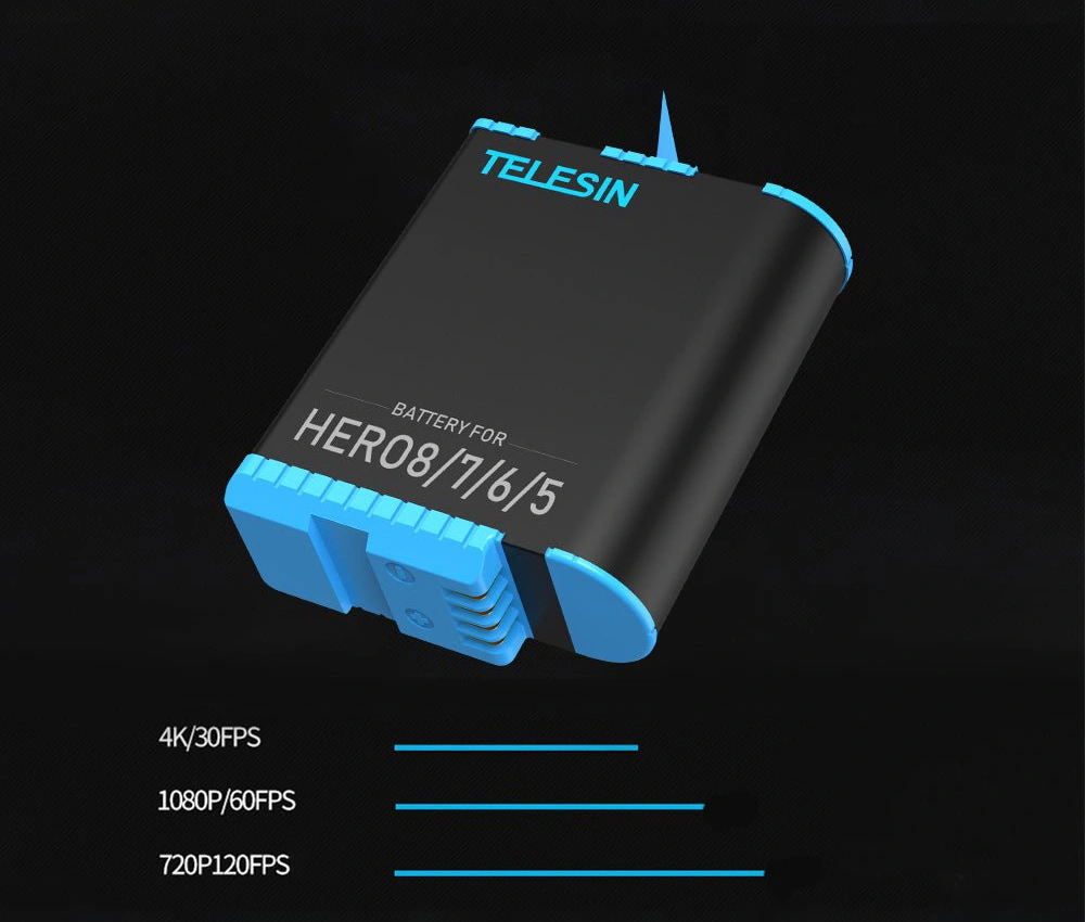 Ładowarka trójkanałowa TELESIN + 2 akumulatory do GoPro Hero 8 / 7 / 6 / 5