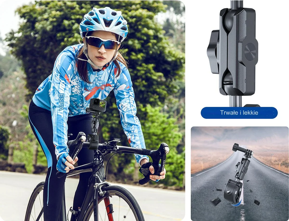 Uchwyt rowerowy, mocowanie 360° TELESIN na kierownicę do kamer sportowych (plastikowy)