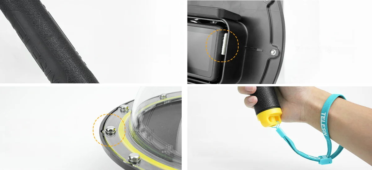 Obudowa podwodna Telesin Dome Port dla DJI Osmo Action 3/4