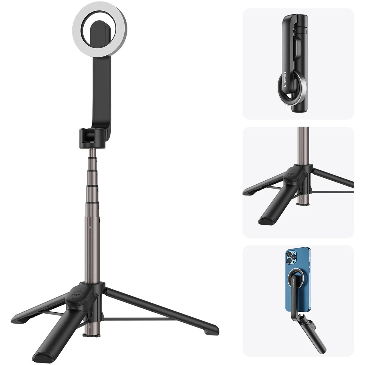 Magnetyczny selfie stick Telesin z pilotem do telefonu