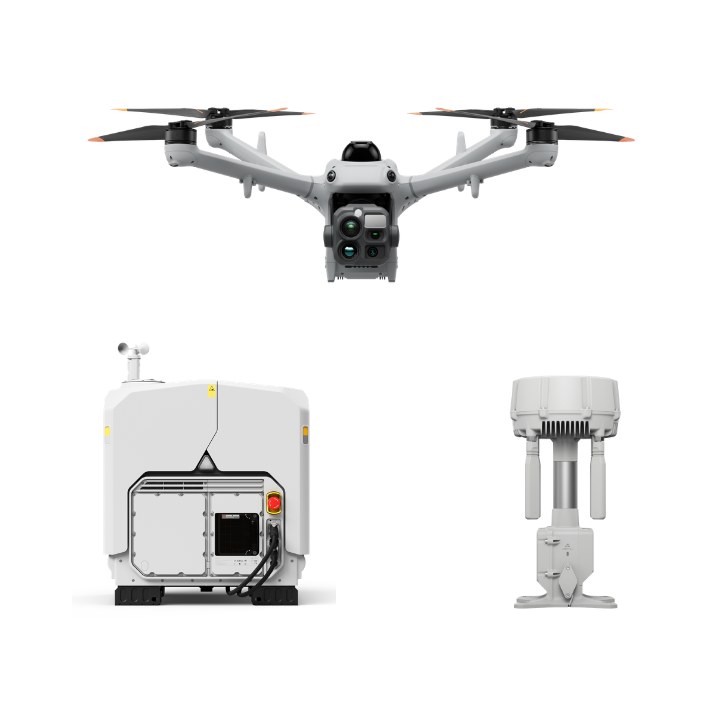 Zestaw DJI Dock 4: dron Matrice 5TD, stacja dokująca i stacja naziemna DJI O4