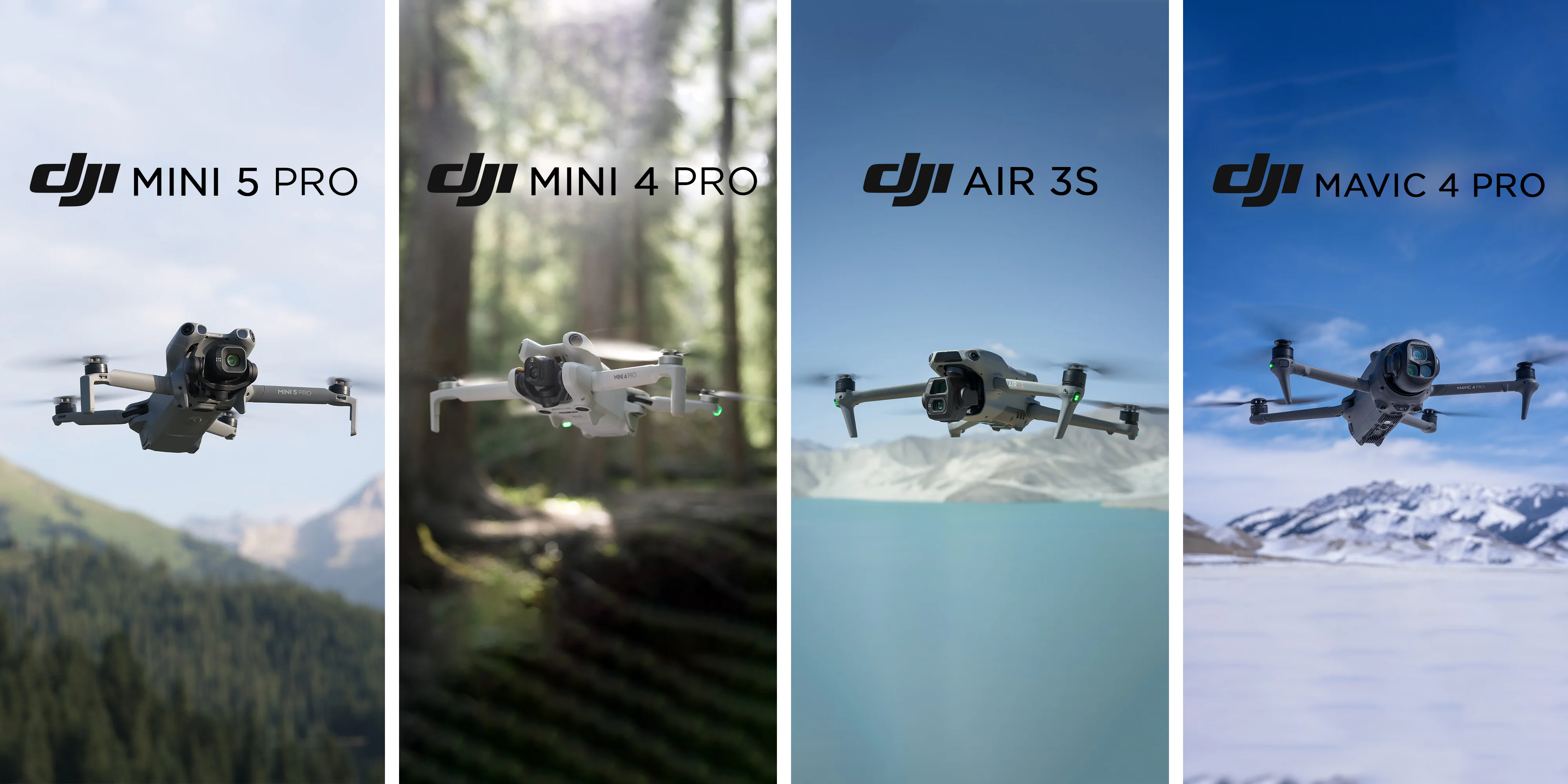 Przewodnik zakupowy dronów DJI 2025: Mini 5 Pro, Mini 4 Pro, Air 3S czy Mavic 4 Pro?